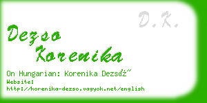 dezso korenika business card